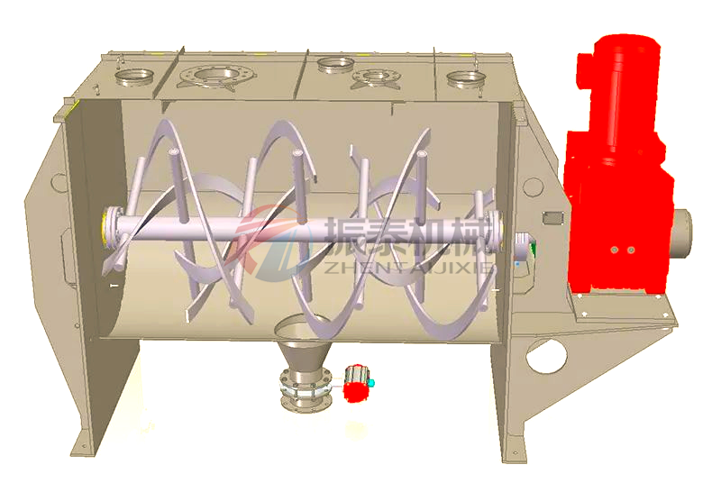 鋰電池材料臥式螺帶混合機(jī)原理